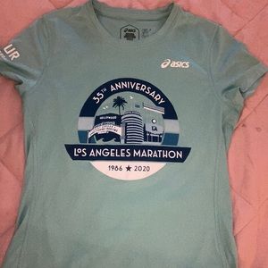 Asics Los Angeles Marathon Dri-Fit running top . (Teal color)